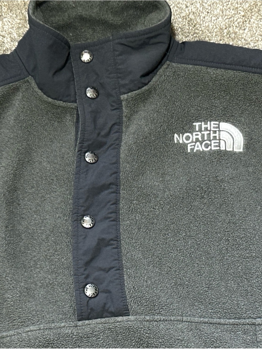 The North Face Women’s Snap-T Fleece Pullover Jacket Gray Black Size Medium - Picture 3 of 8